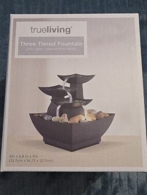 trueliving Three-Tiered LED Fountain in Dark Brown